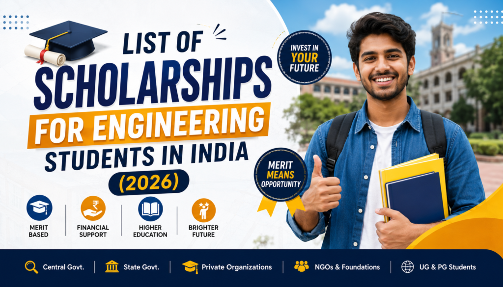 Scholarships for Engineering Students in India 2026: Full List & Apply